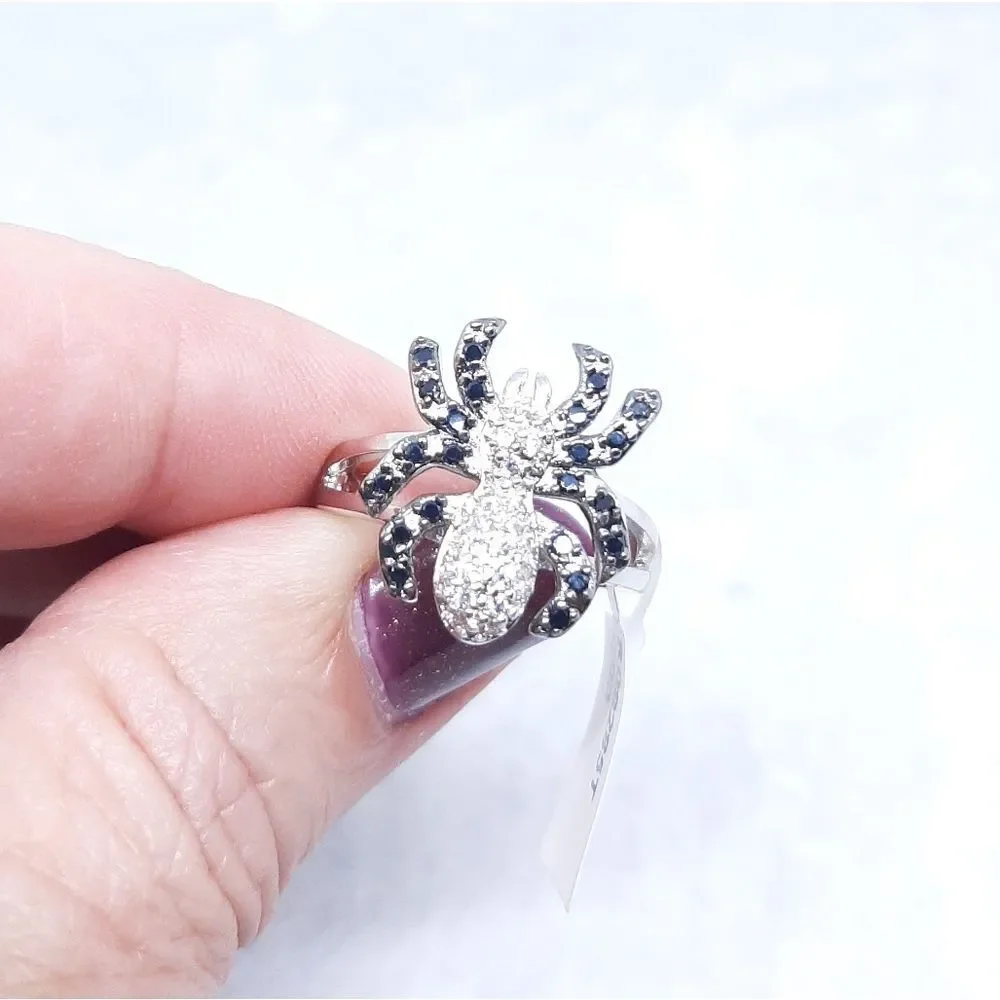Glamorous Black and Silver Spider Ring - Picture 6 of 7
